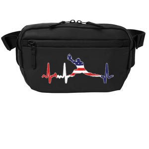 Baseball Player Heartbeat Baseball First Baseman Flag Crossbody Pack