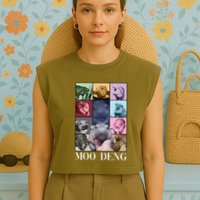 Baby Pygmy Hippo Moo Deng Era Garment-Dyed Women's Muscle Tee