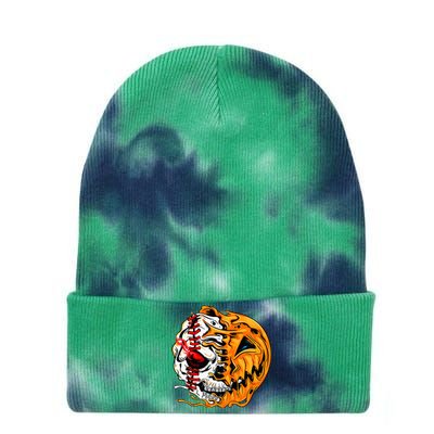 Baseball Player Halloween Pumpkin Skeleton Skull Tie Dye 12in Knit Beanie