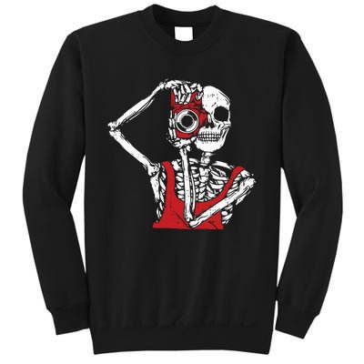 Bone Photographer Halloween Costume Skeleton Lover Sweatshirt