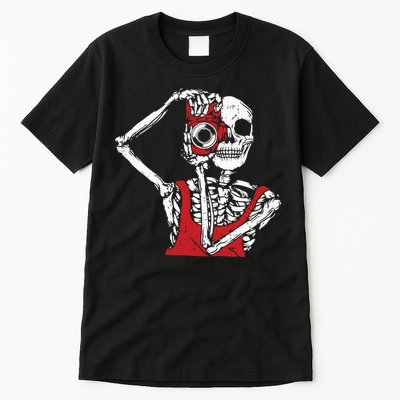 Bone Photographer Halloween Costume Skeleton Lover Tall T-Shirt