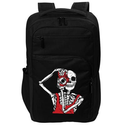 Bone Photographer Halloween Costume Skeleton Lover Impact Tech Backpack