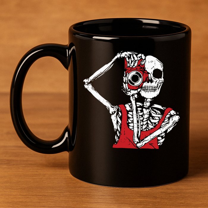 Bone Photographer Halloween Costume Skeleton Lover 11oz C Handle Ceramic Mug