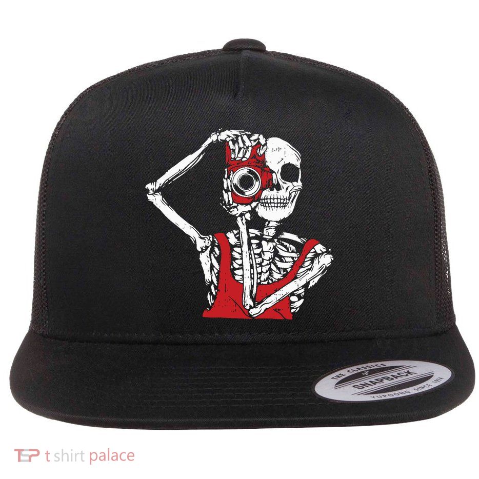 Bone Photographer Halloween Costume Skeleton Lover Flatbill Hat