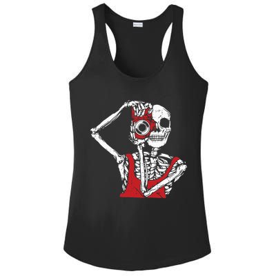 Bone Photographer Halloween Costume Skeleton Lover Ladies PosiCharge Competitor Racerback Tank