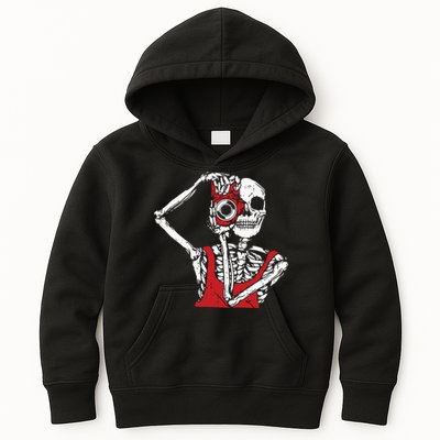 Bone Photographer Halloween Costume Skeleton Lover Kids Hoodie