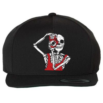Bone Photographer Halloween Costume Skeleton Lover Wool Snapback Cap