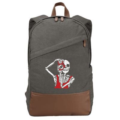 Bone Photographer Halloween Costume Skeleton Lover Cotton Canvas Backpack