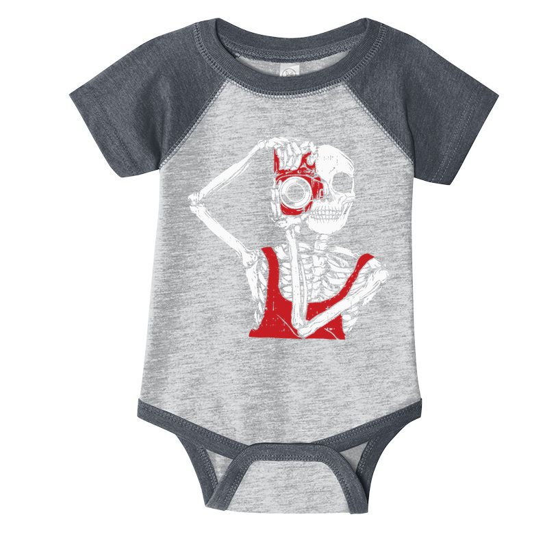 Bone Photographer Halloween Costume Skeleton Lover Infant Baby Jersey Bodysuit
