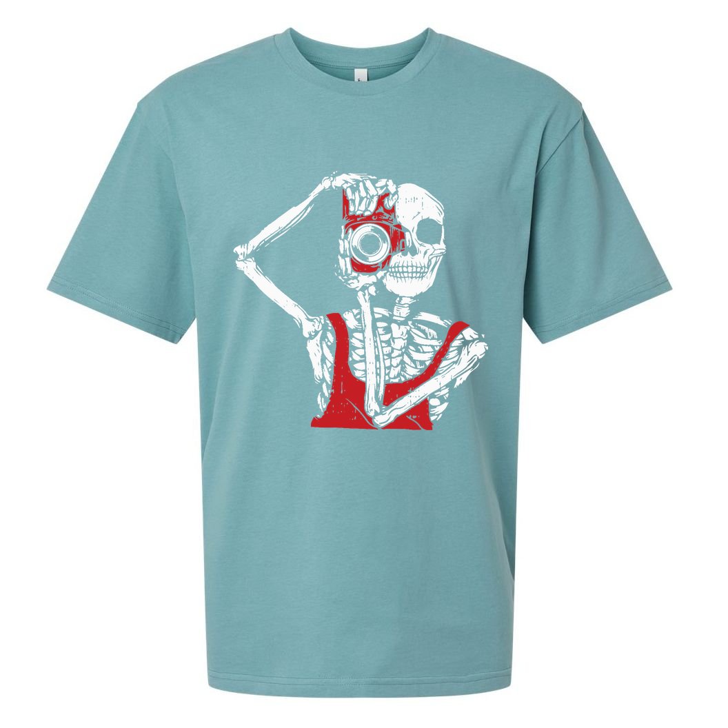 Bone Photographer Halloween Costume Skeleton Lover Sueded Cloud Jersey T-Shirt