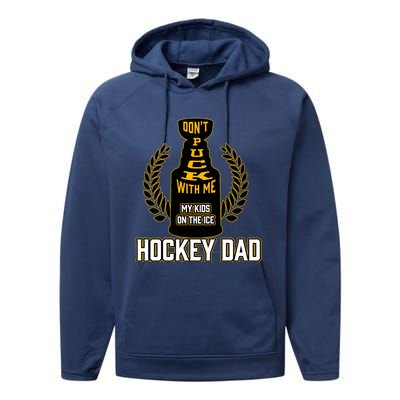 Best Pucking Hockey Dad And Cool Hockey Dad Gift Performance Fleece Hoodie