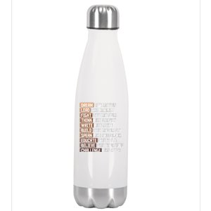 Black Power History Month African American Pride Gift Stainless Steel Insulated Water Bottle