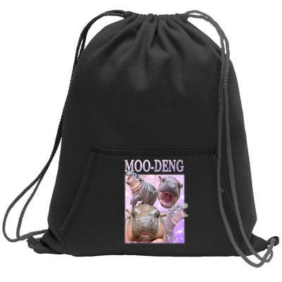 Baby Pigmy Hippo Moodeng Funny Moodeng The Famous Gift Sweatshirt Cinch Pack Bag