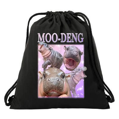 Baby Pigmy Hippo Moodeng Funny Moodeng The Famous Gift Drawstring Bag