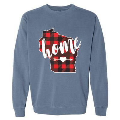 Buffalo Plaid Heart Minnesota Home State Lumberjack VNeck Garment-Dyed Sweatshirt