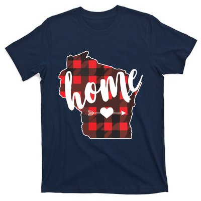 Buffalo Plaid Heart Minnesota Home State Lumberjack VNeck T-Shirt