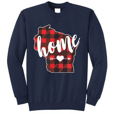 Buffalo Plaid Heart Minnesota Home State Lumberjack VNeck Tall Sweatshirt