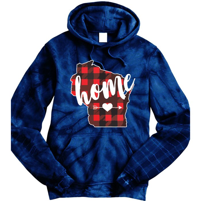 Buffalo Plaid Heart Minnesota Home State Lumberjack VNeck Tie Dye Hoodie