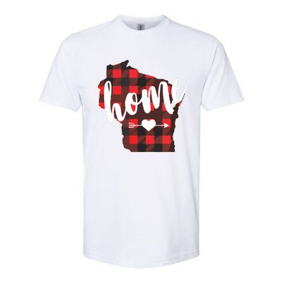 Buffalo Plaid Heart Minnesota Home State Lumberjack VNeck Softstyle® CVC T-Shirt