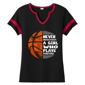 Basketball Player - Hoops Streetball Baller Basketball Girls Ladies Halftime Notch Neck Tee