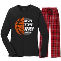 Basketball Player - Hoops Streetball Baller Basketball Girls Women's Long Sleeve Flannel Pajama Set 