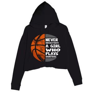 Basketball Player - Hoops Streetball Baller Basketball Girls Crop Fleece Hoodie