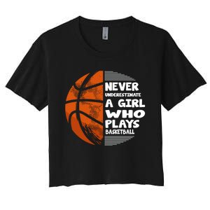 Basketball Player - Hoops Streetball Baller Basketball Girls Women's Crop Top Tee