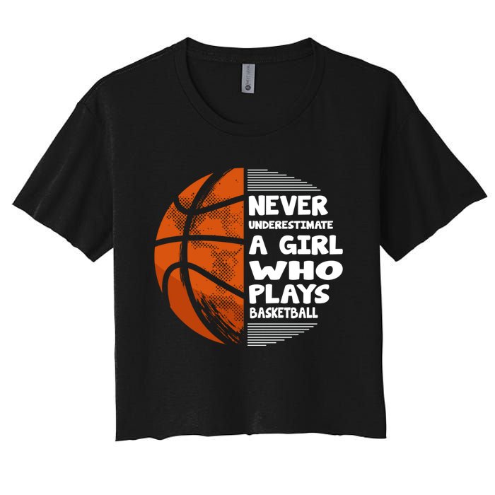 Basketball Player - Hoops Streetball Baller Basketball Girls Women's Crop Top Tee