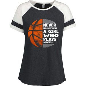 Basketball Player - Hoops Streetball Baller Basketball Girls Enza Ladies Jersey Colorblock Tee