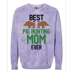 Best Pig Hunting Mom Ever Boar Hunter Mom Gift Colorblast Crewneck Sweatshirt