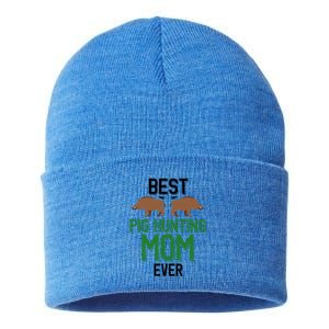 Best Pig Hunting Mom Ever Boar Hunter Mom Gift Sustainable Knit Beanie