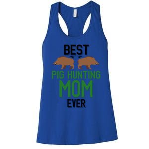 Best Pig Hunting Mom Ever Boar Hunter Mom Gift Women's Racerback Tank