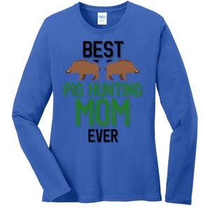 Best Pig Hunting Mom Ever Boar Hunter Mom Gift Ladies Long Sleeve Shirt