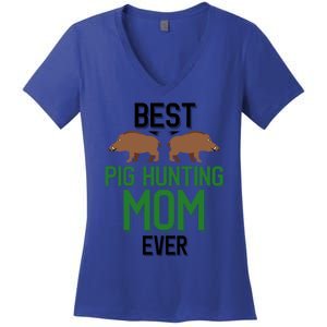 Best Pig Hunting Mom Ever Boar Hunter Mom Gift Women's V-Neck T-Shirt