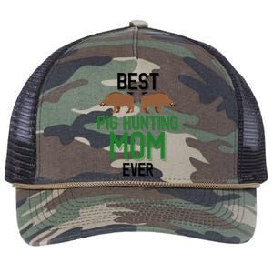 Best Pig Hunting Mom Ever Boar Hunter Mom Gift Retro Rope Trucker Hat Cap