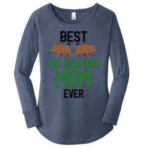 Best Pig Hunting Mom Ever Boar Hunter Mom Gift Women's Perfect Tri Tunic Long Sleeve Shirt