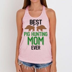 Best Pig Hunting Mom Ever Boar Hunter Mom Gift Women's Knotted Racerback Tank