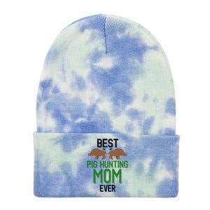 Best Pig Hunting Mom Ever Boar Hunter Mom Gift Tie Dye 12in Knit Beanie