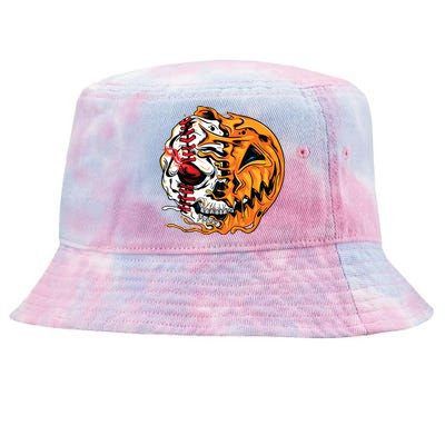 Baseball Player Halloween Pumpkin Skeleton Skull Teens Tie-Dyed Bucket Hat