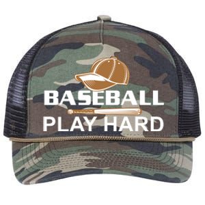 Baseball Play Hard Retro Rope Trucker Hat Cap