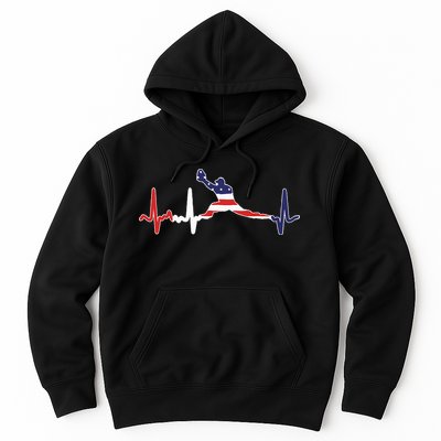 Baseball Player Heartbeat Baseball First Baseman Flag Hoodie