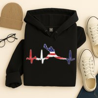 Baseball Player Heartbeat Baseball First Baseman Flag Hoodie
