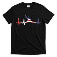 Baseball Player Heartbeat Baseball First Baseman Flag T-Shirt