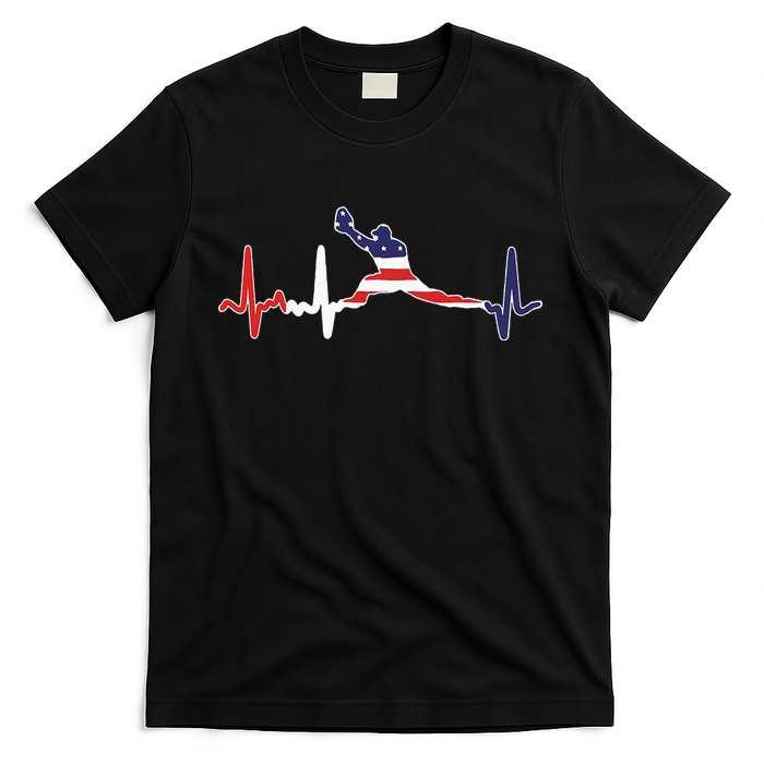 Baseball Player Heartbeat Baseball First Baseman Flag T-Shirt