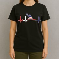 Baseball Player Heartbeat Baseball First Baseman Flag T-Shirt