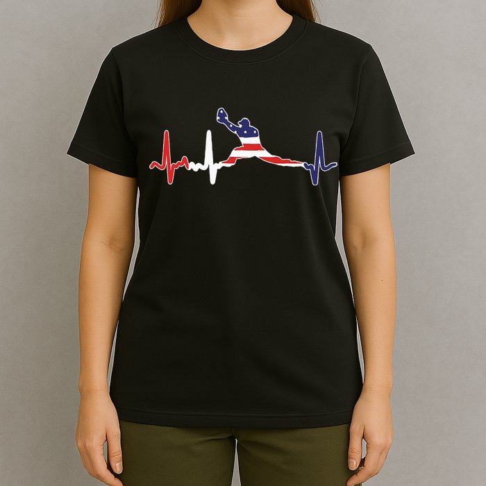 Baseball Player Heartbeat Baseball First Baseman Flag T-Shirt
