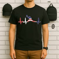 Baseball Player Heartbeat Baseball First Baseman Flag T-Shirt