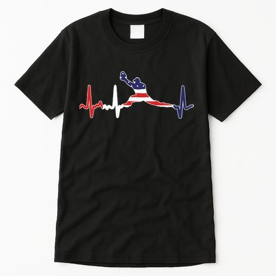 Baseball Player Heartbeat Baseball First Baseman Flag Tall T-Shirt