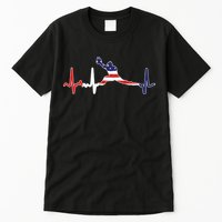 Baseball Player Heartbeat Baseball First Baseman Flag Tall T-Shirt