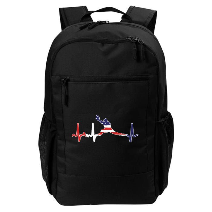 Baseball Player Heartbeat Baseball First Baseman Flag Backpack